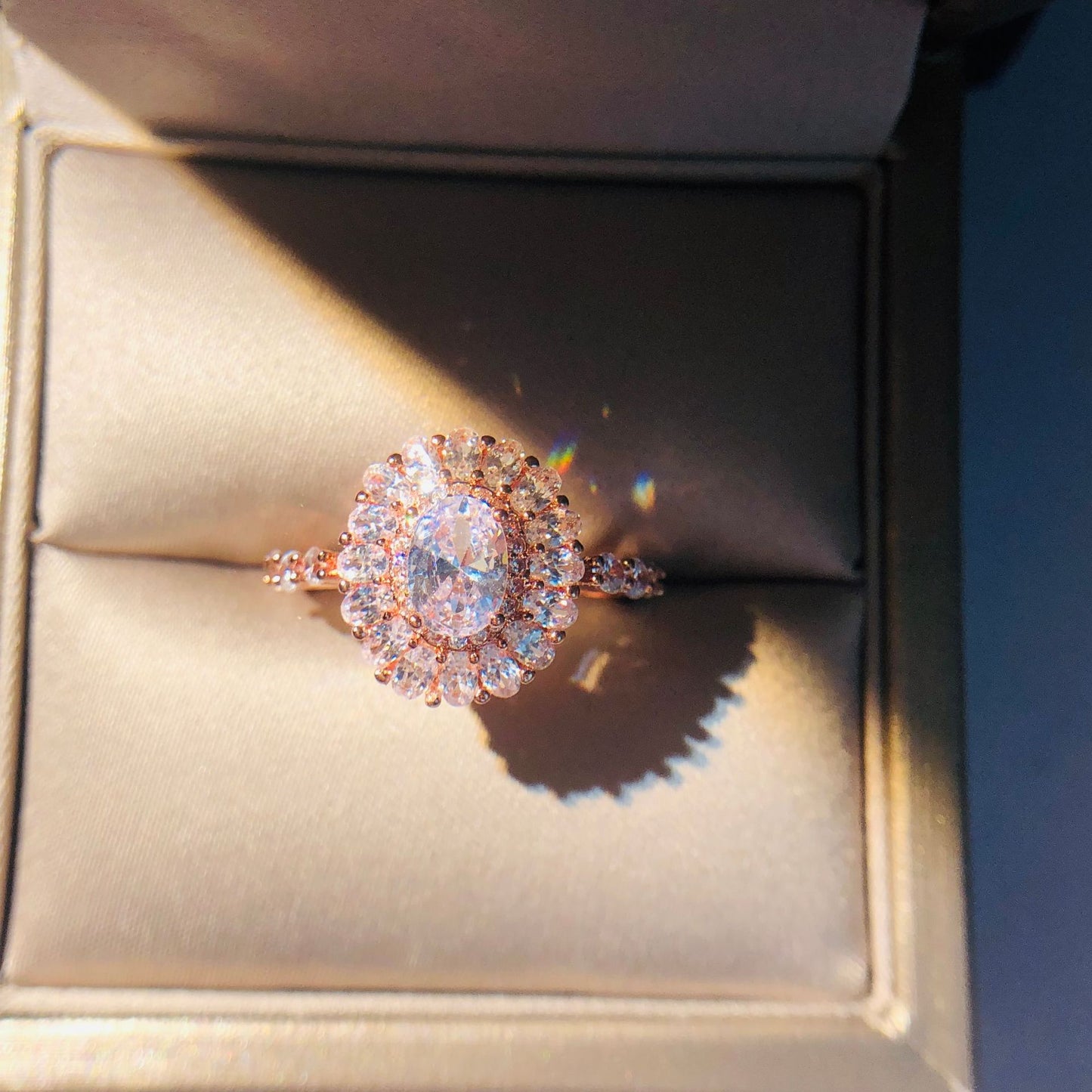 Bague Fiançailles Or Blanc Plaqué Zircon 13g