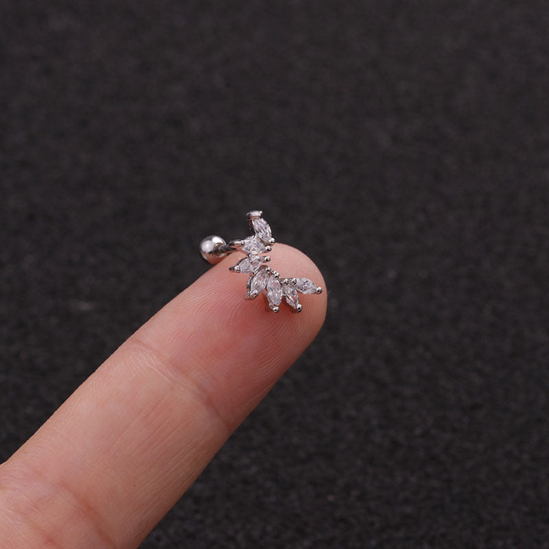 Boucles d'Oreilles Motif Feuilles Acier Inoxydable 22g - 18 Variations