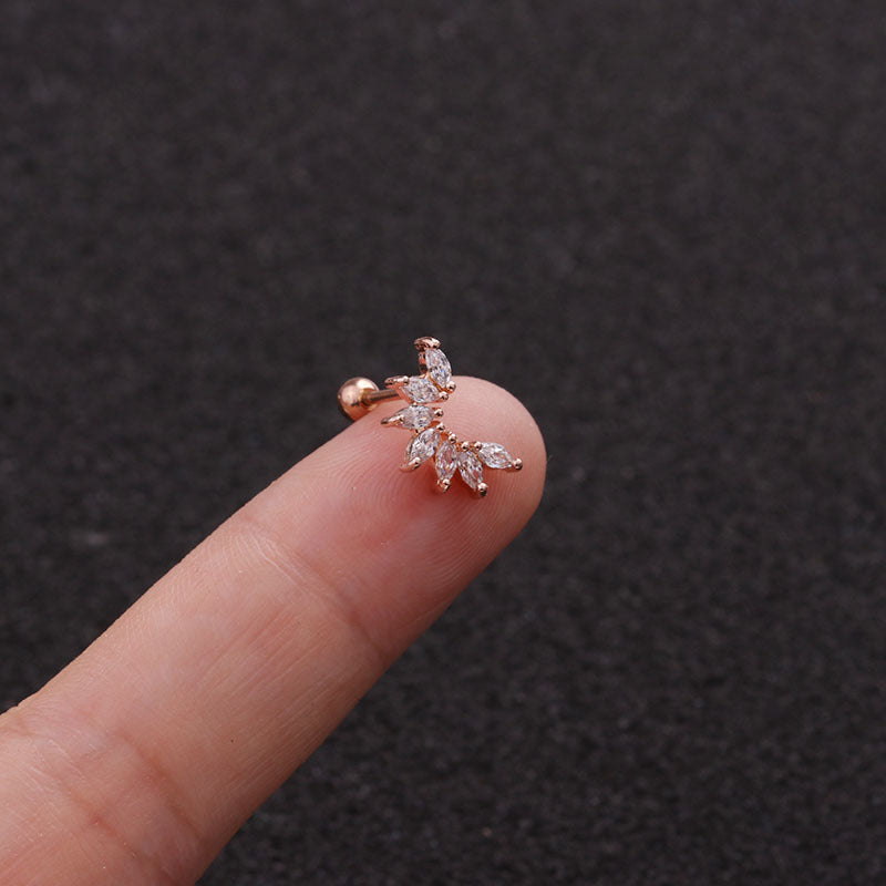 Boucles d'Oreilles Motif Feuilles Acier Inoxydable 22g - 18 Variations