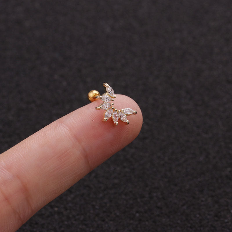 Boucles d'Oreilles Motif Feuilles Acier Inoxydable 22g - 18 Variations