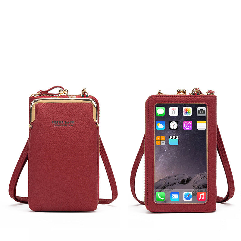 Pochette Portefeuille Femme 2-en-1 - Sac Carré Vertical Cuir PU