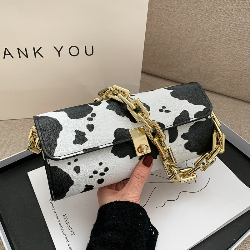 Petit Sac Bandoulière Femme Automne - Bicolore Chaîne Dorée