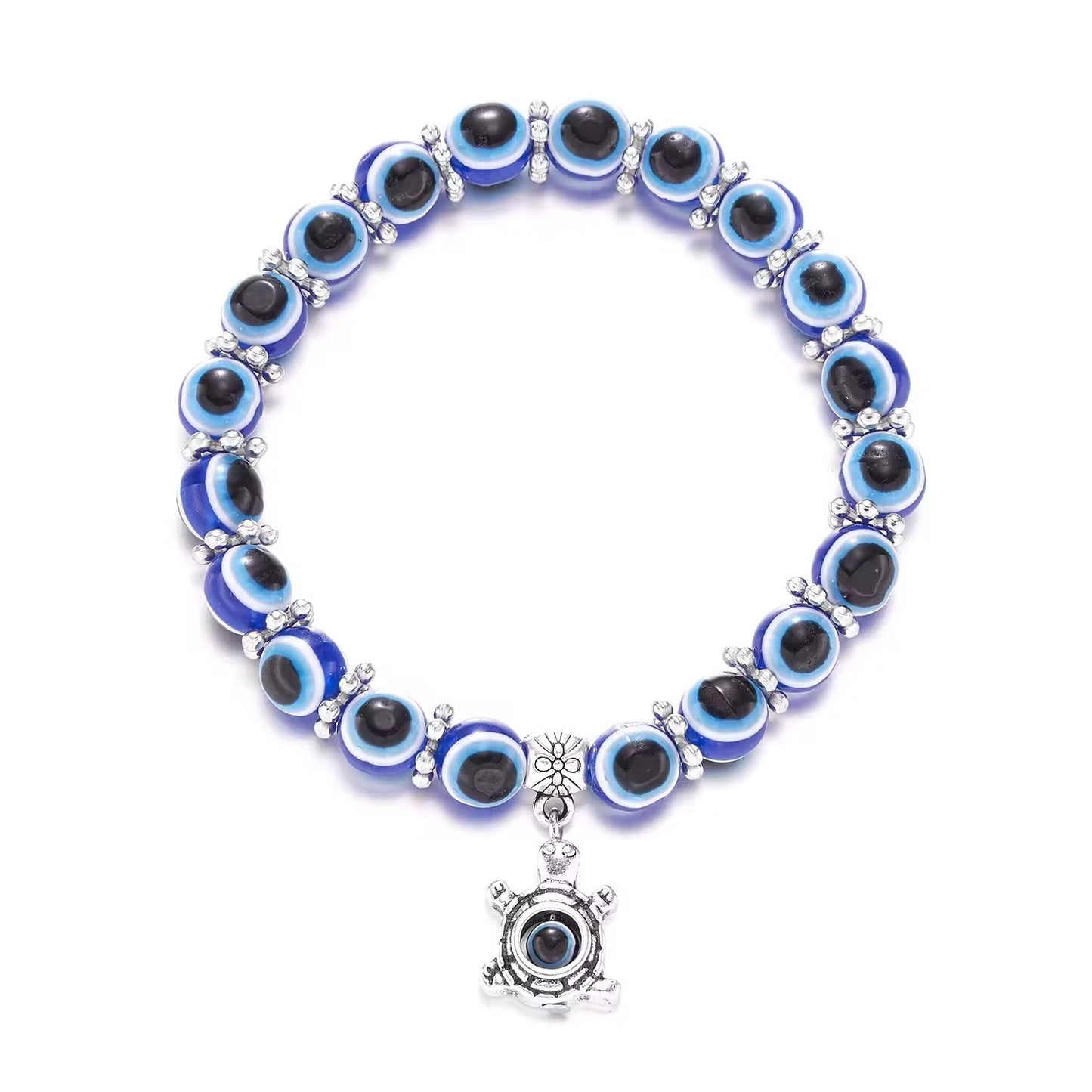 Bracelet Bleu Pendentifs Animaux 15g Résine 8mm