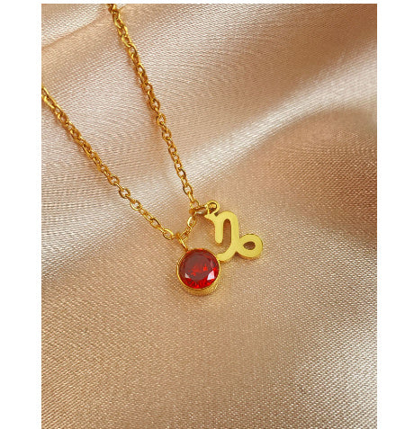 Collier Pendentif Zircon 5mm 15g - 12 Signes Zodiacaux