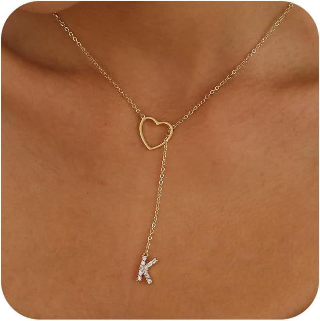 Pendentif Initiales Glamours Doré Zircon - 26 Lettres Anglaises