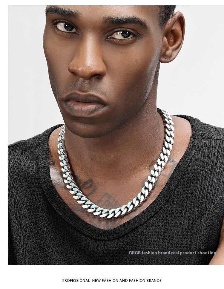 Collier Cubain Homme Chaîne Massive 100g - Découpe Géométrique