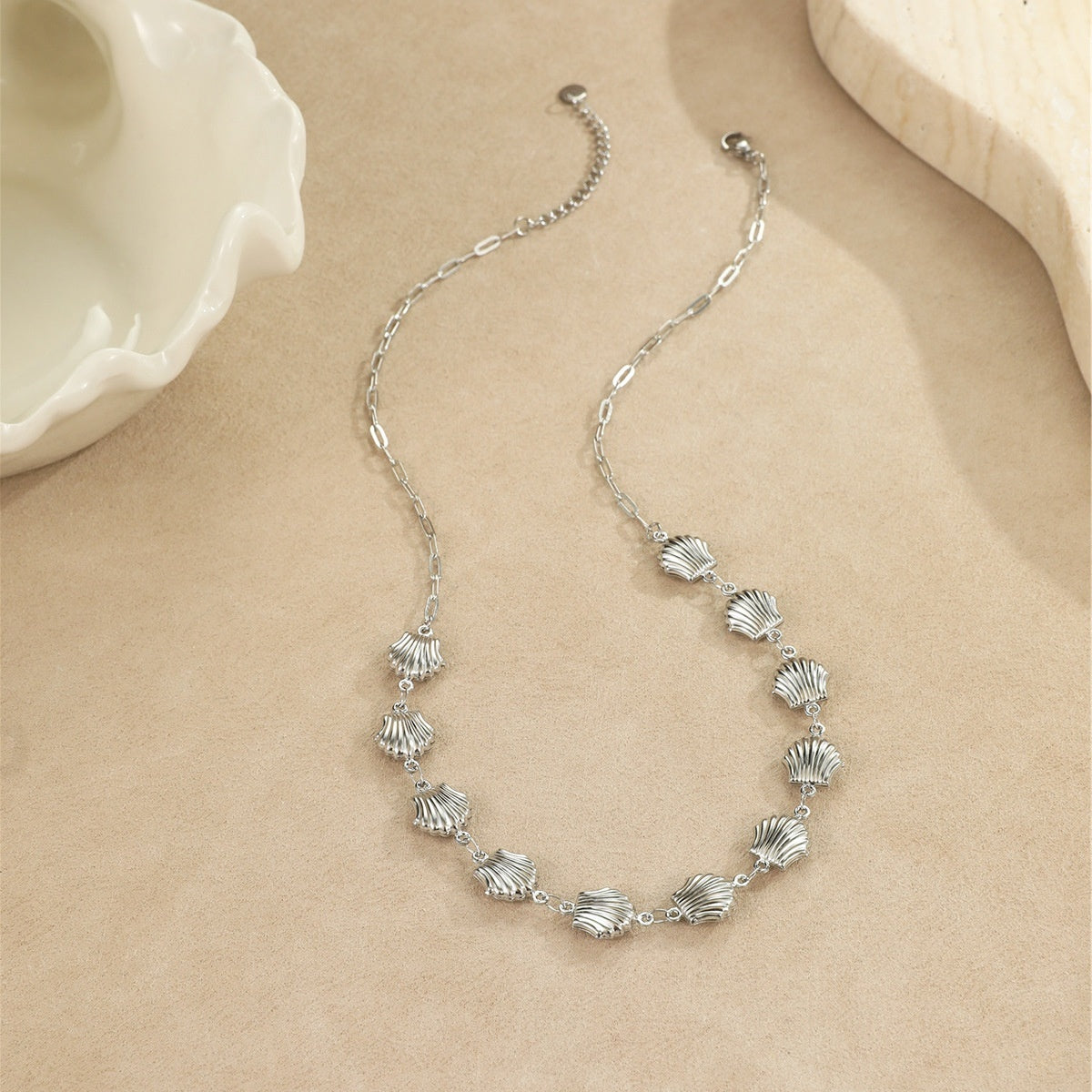 Collier Acier Inoxydable 18g - Pendentifs Étoile Mer Coquillages