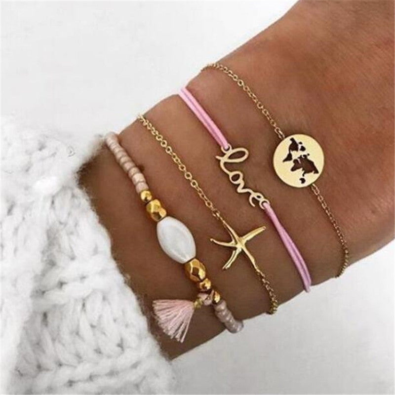 Ensemble Bracelets Bohèmes Vintage 40g Perles Naturelles