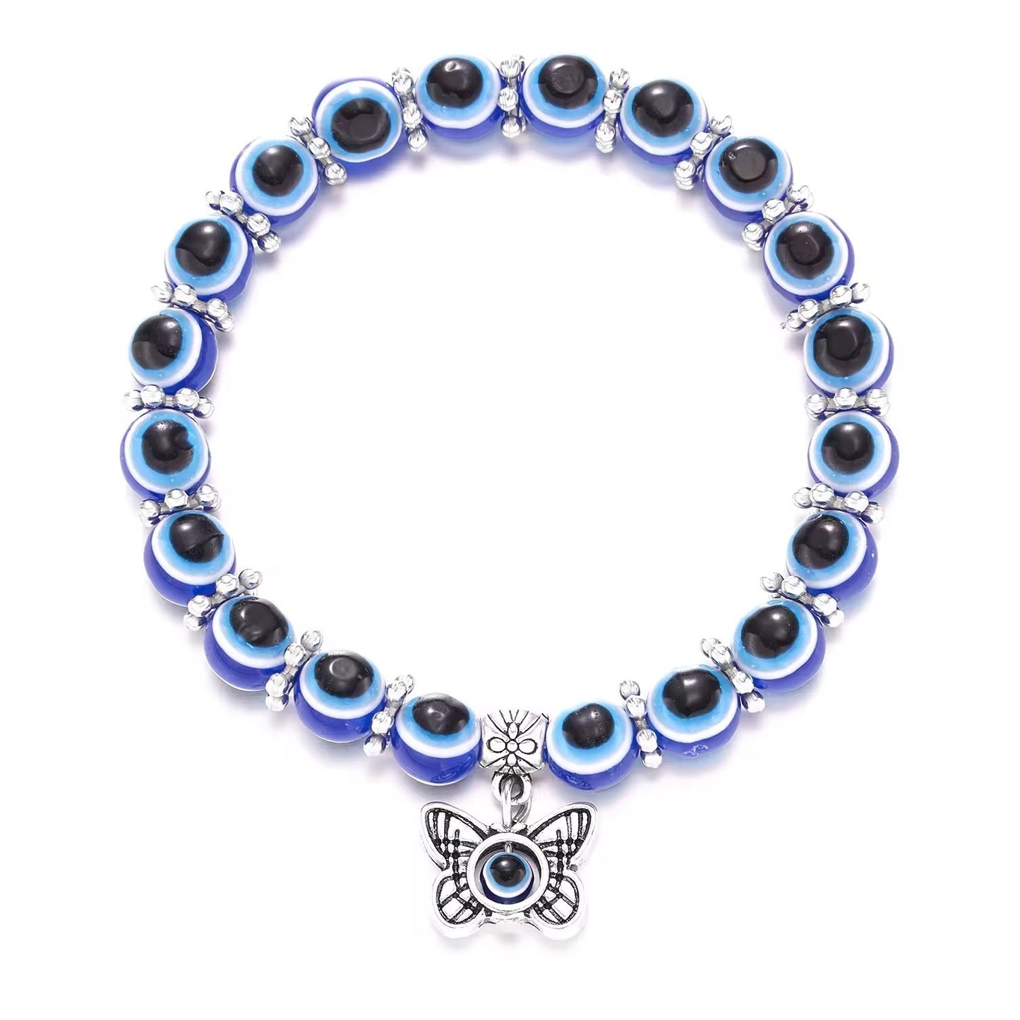 Bracelet Bleu Pendentifs Animaux 15g Résine 8mm