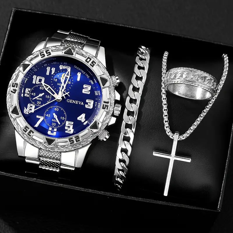 Ensemble Homme Business 4 Pièces 130g Montre Coffret