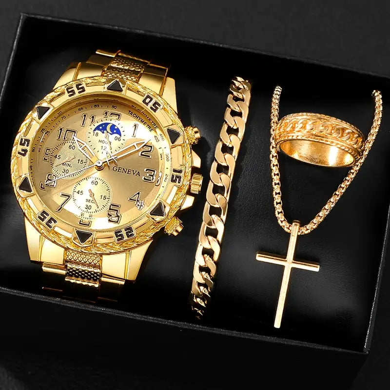 Ensemble Homme Business 4 Pièces 130g Montre Coffret