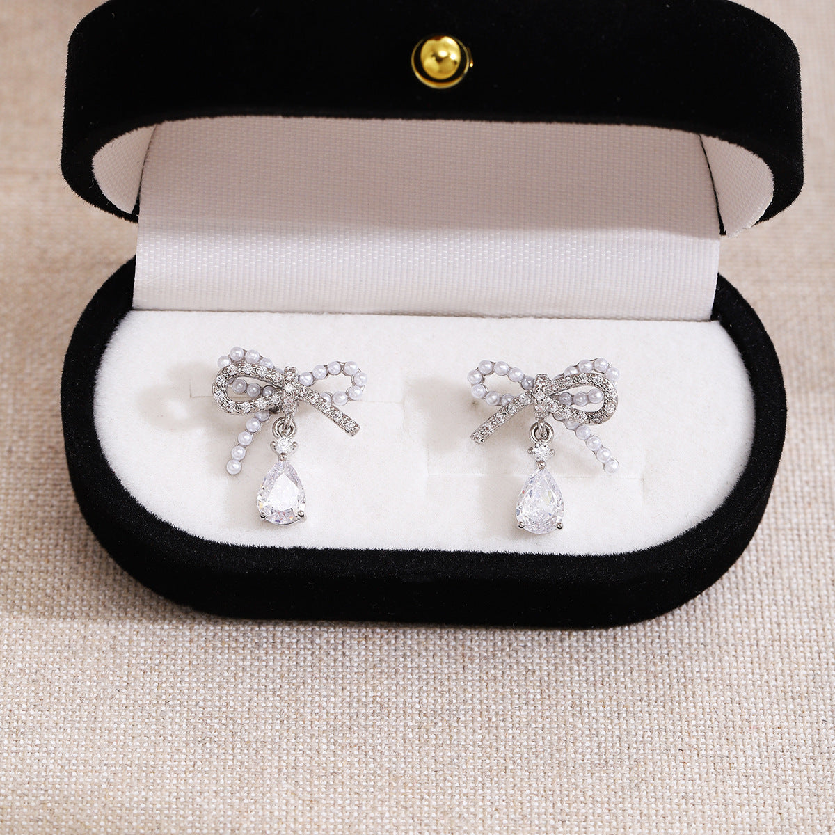 Boucles Oreilles Femme Géométriques Alliage - Diamant Nœud Élégant