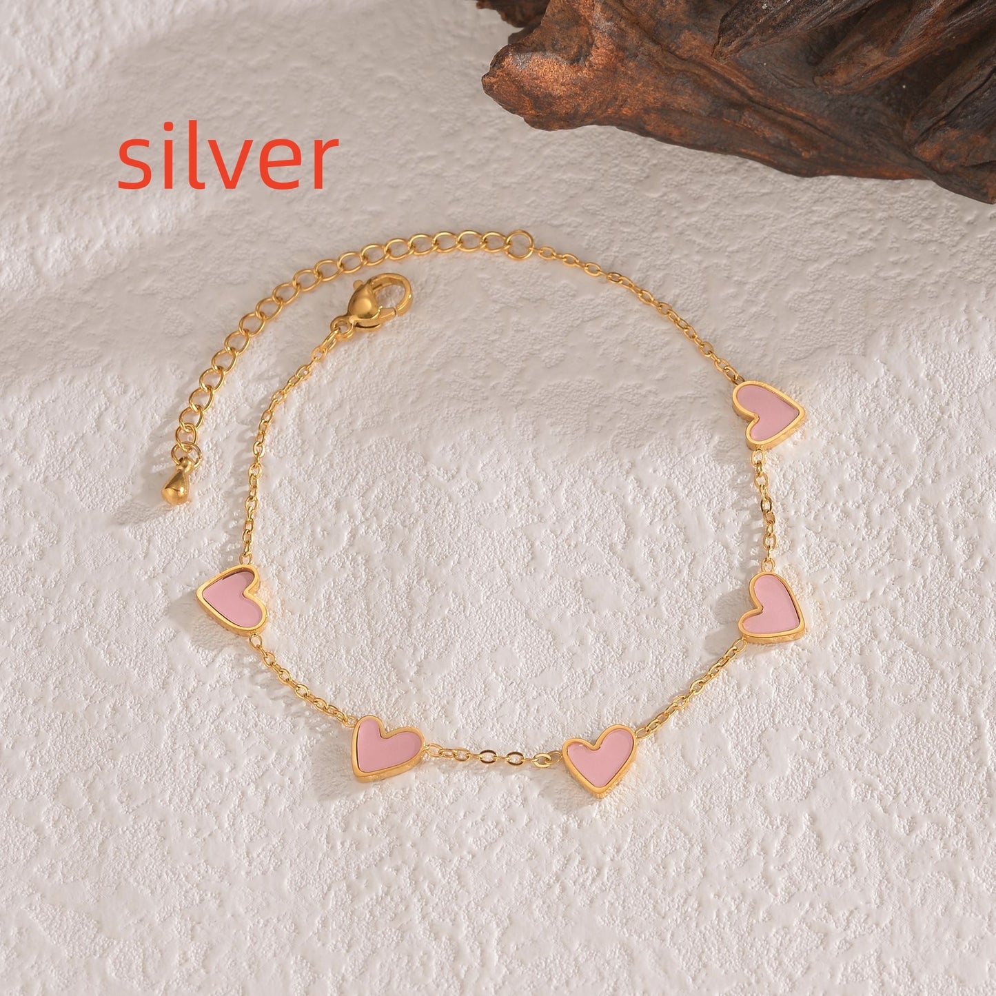 Bracelet Cœurs Gouttelettes Acier Inoxydable 13g - 4 Couleurs Style Européen SADJÉ