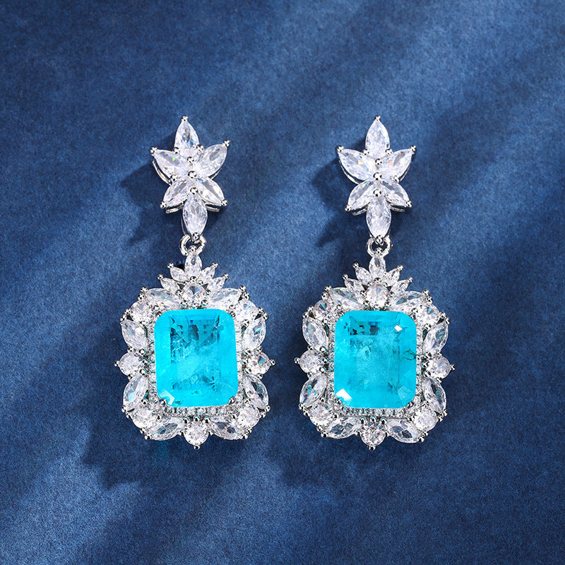Parure Bijoux Cuivre Plaqué 24g - Motifs Géométriques Carrés