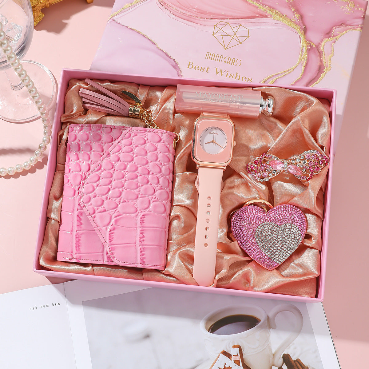 Coffret Cadeau Montre Femme Élégant - Set Anniversaire Écrin Premium