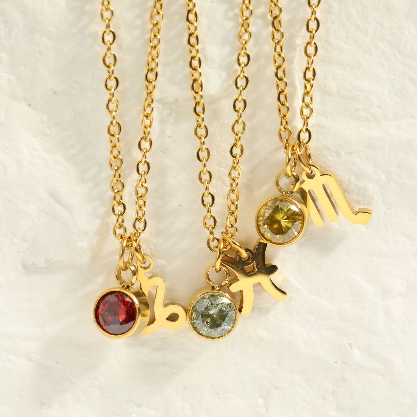 Collier Pendentif Zircon 5mm 15g - 12 Signes Zodiacaux