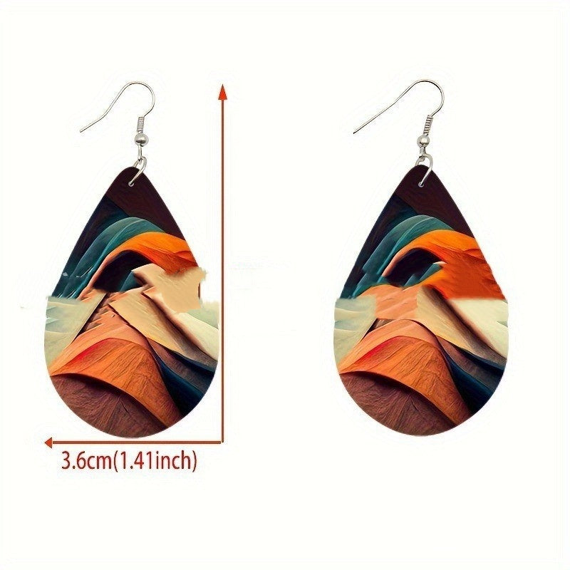 Boucles d'Oreilles Gouttes Acrylique 22g - Motifs Planètes 4 Couleurs