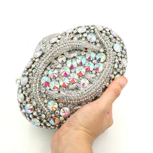Clutch Sac à Main de Soirée Strass - Pochette Bijoux Femme