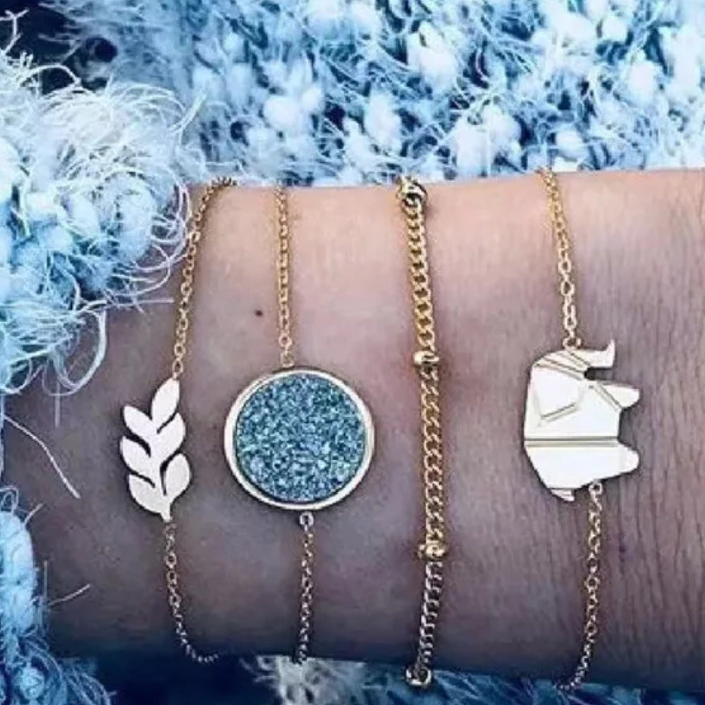 Ensemble Bracelets Bohèmes Vintage 40g Perles Naturelles