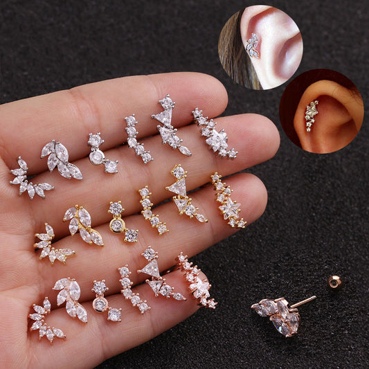Boucles d'Oreilles Motif Feuilles Acier Inoxydable 22g - 18 Variations