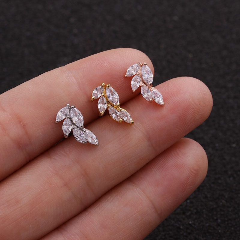Boucles d'Oreilles Motif Feuilles Acier Inoxydable 22g - 18 Variations