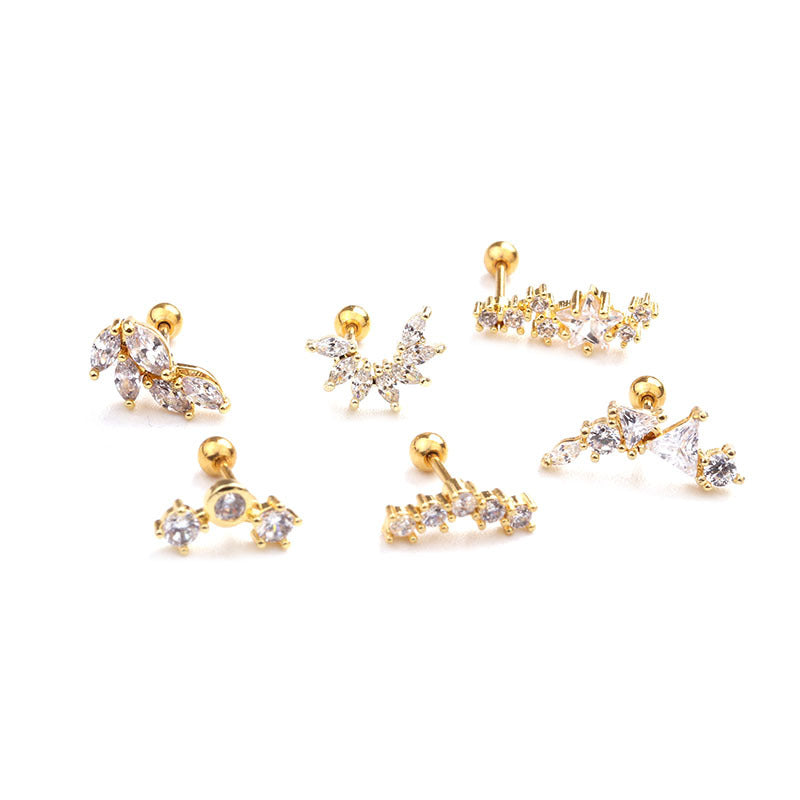 Boucles d'Oreilles Motif Feuilles Acier Inoxydable 22g - 18 Variations