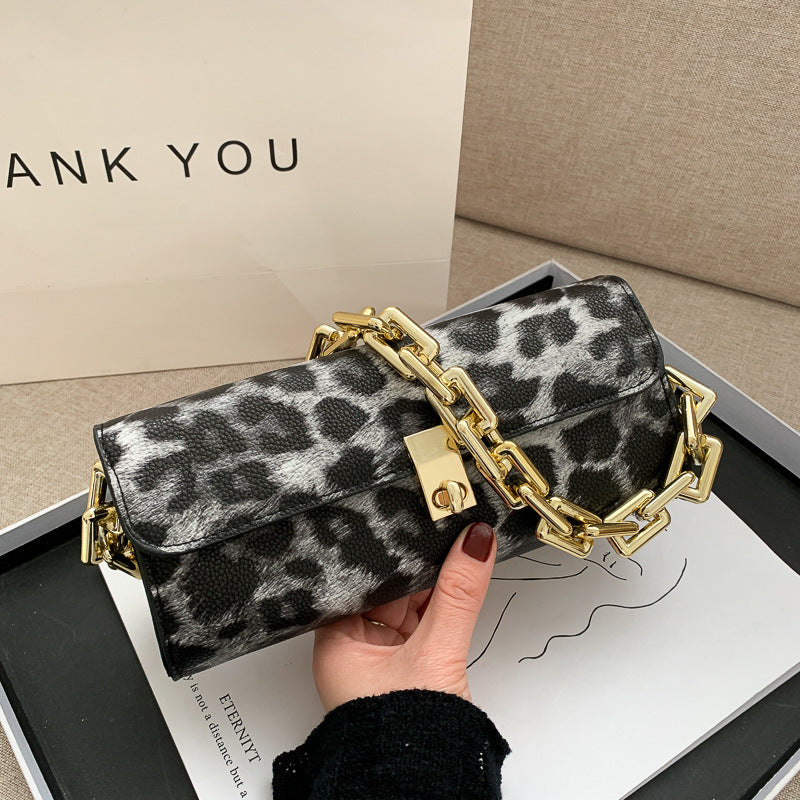 Petit Sac Bandoulière Femme Automne - Bicolore Chaîne Dorée