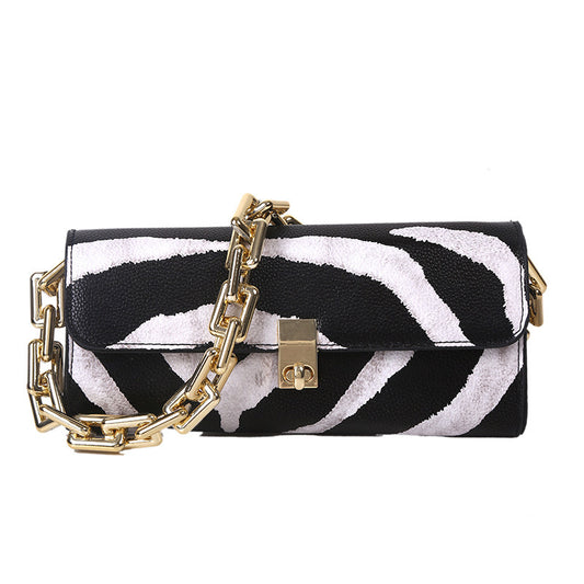 Petit Sac Bandoulière Femme Automne - Bicolore Chaîne Dorée