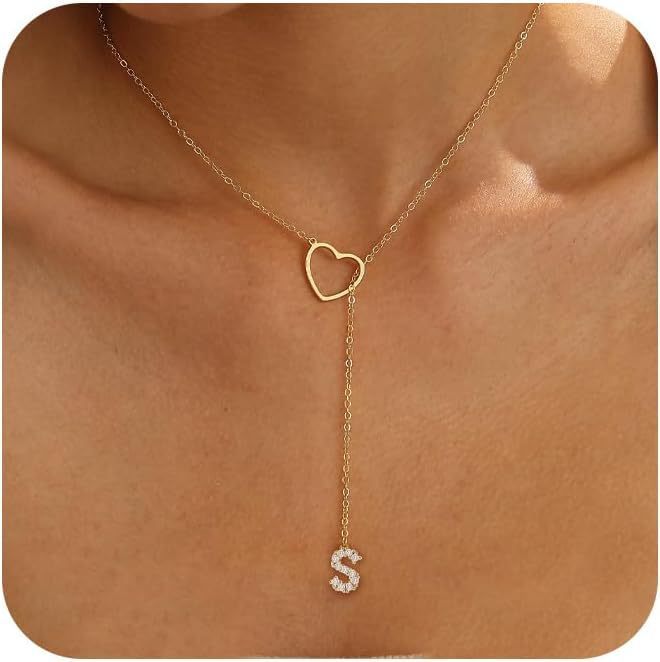 Pendentif Initiales Glamours Doré Zircon - 26 Lettres Anglaises
