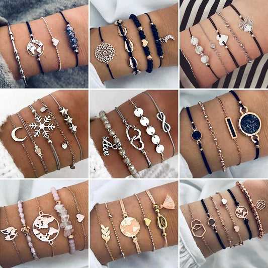 Ensemble Bracelets Bohèmes Vintage 40g Perles Naturelles