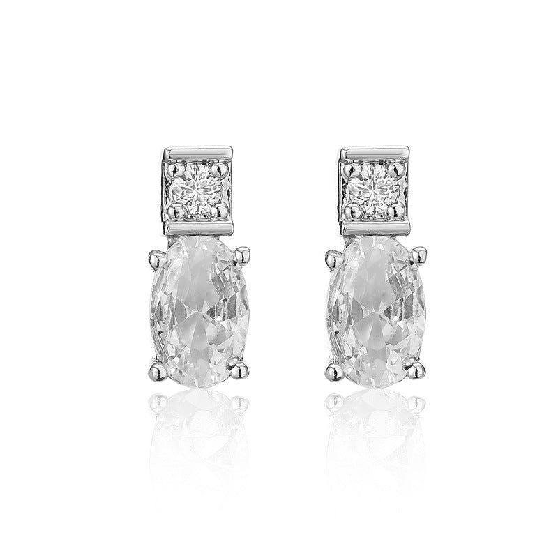 Boucles d'Oreilles Cristal Cuivre Plaqué 11g - Formes Géométriques