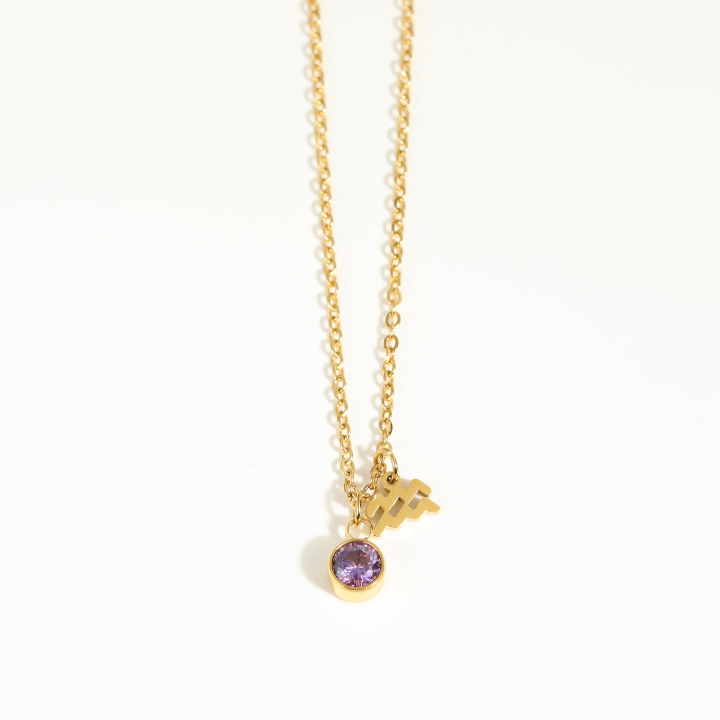 Collier Pendentif Zircon 5mm 15g - 12 Signes Zodiacaux