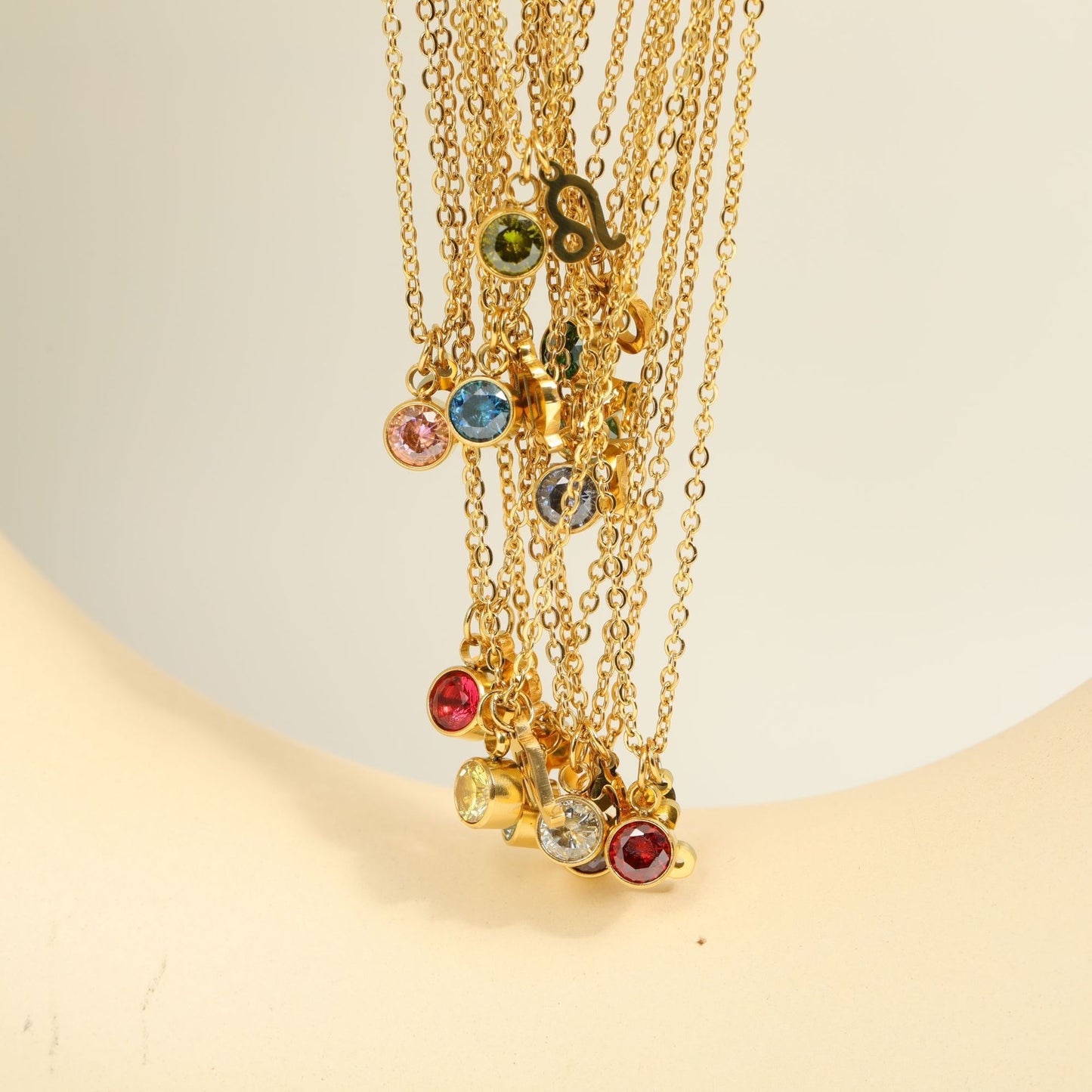 Collier Pendentif Zircon 5mm 15g - 12 Signes Zodiacaux