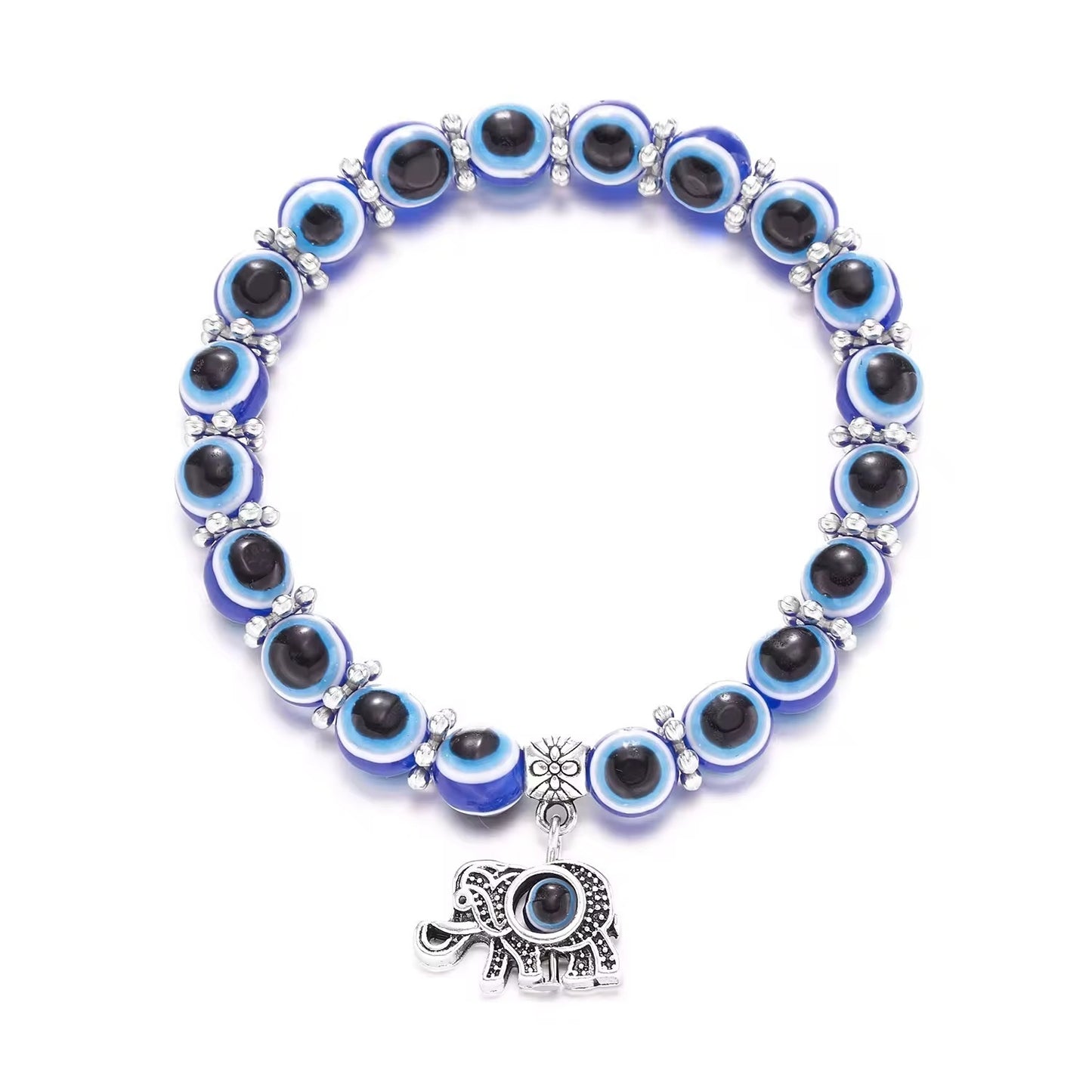 Bracelet Bleu Pendentifs Animaux 15g Résine 8mm