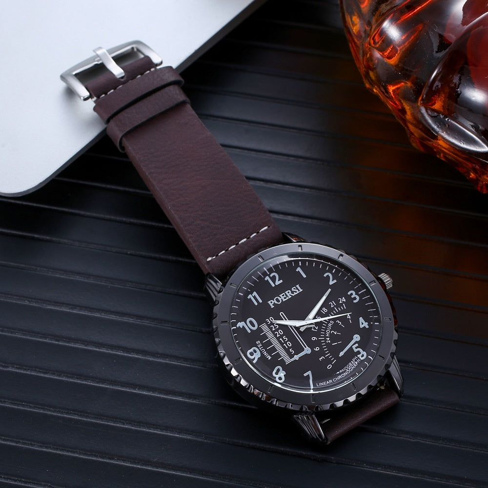 Coffret Cadeau Homme 4 en 1 - 520g Montre Ceinture Lunettes Portefeuille | SADJÉ