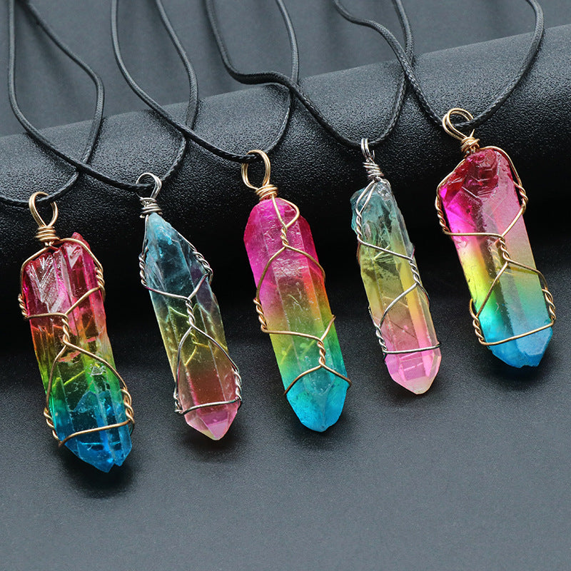 Collier Pendentif Arbre de Vie Cristal 53g - Chaîne Ajustable