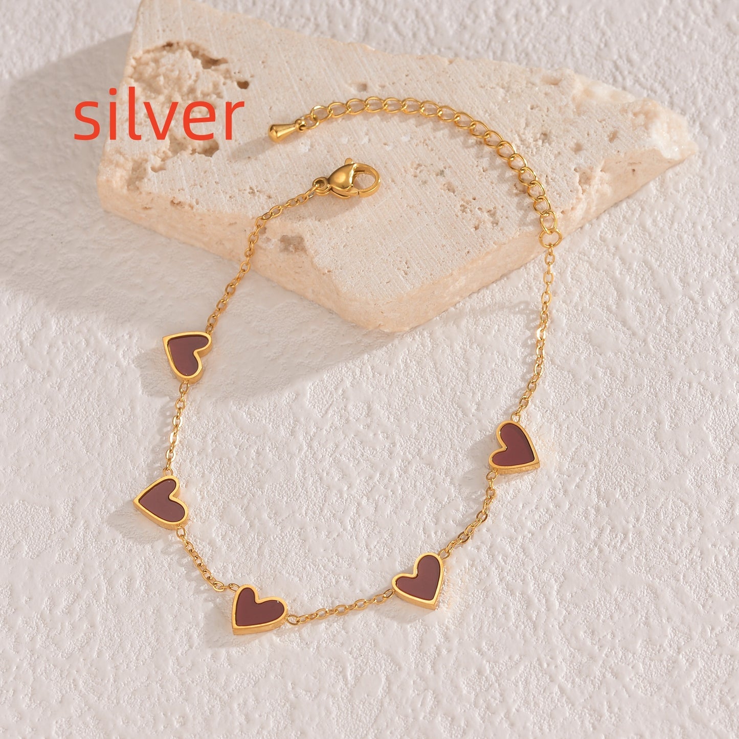 Bracelet Cœurs Gouttelettes Acier Inoxydable 13g - 4 Couleurs Style Européen SADJÉ
