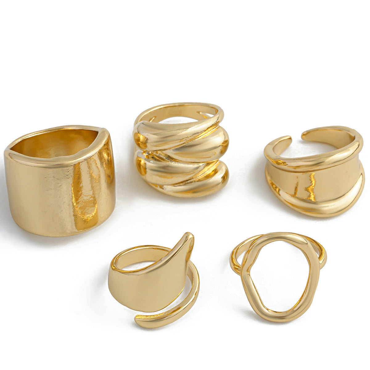Bague Ouverte Géométrique Irrégulière - Style Moderne