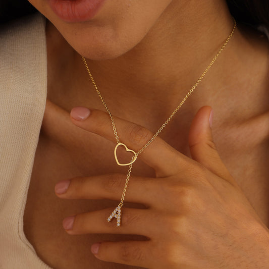 Pendentif Initiales Glamours Doré Zircon - 26 Lettres Anglaises