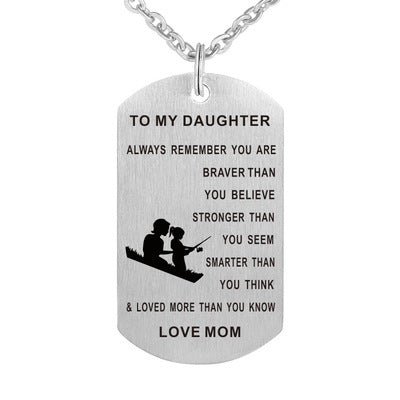 Collier Mère-Fille Acier Inoxydable Gravé - Plaque Militaire 30g | SADJÉ