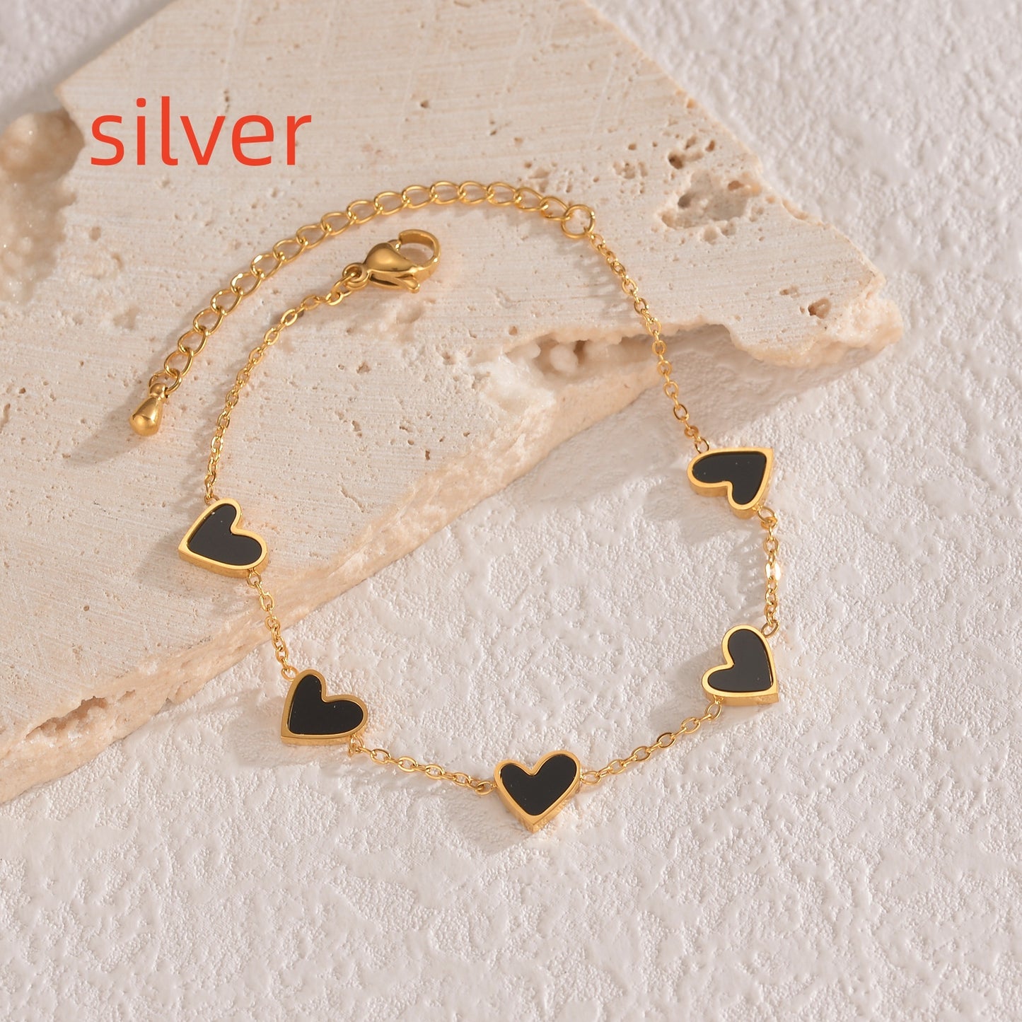 Bracelet Cœurs Gouttelettes Acier Inoxydable 13g - 4 Couleurs Style Européen SADJÉ