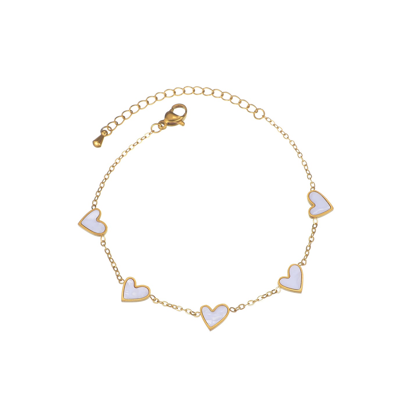 Bracelet Cœurs Gouttelettes Acier Inoxydable 13g - 4 Couleurs Style Européen SADJÉ