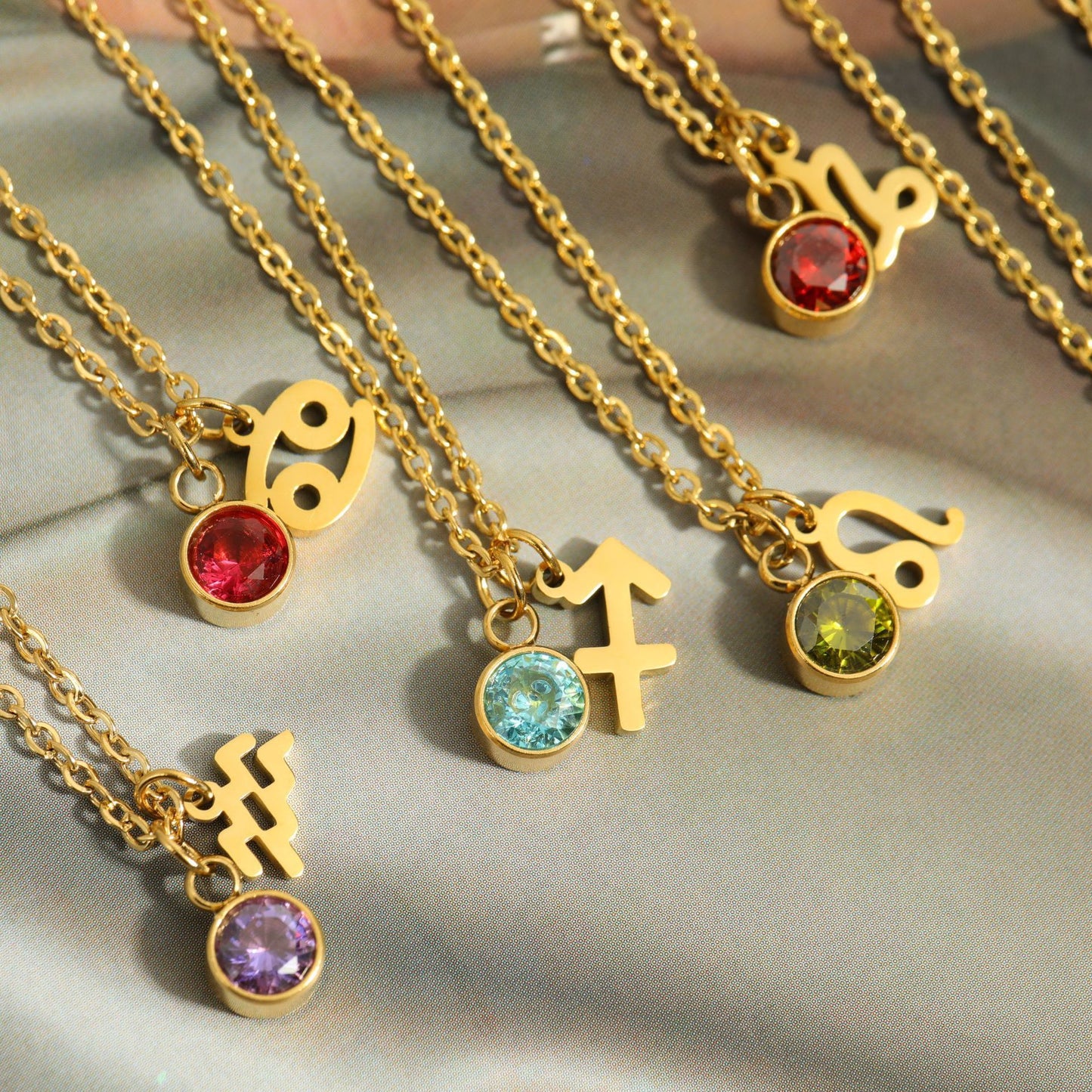 Collier Pendentif Zircon 5mm 15g - 12 Signes Zodiacaux