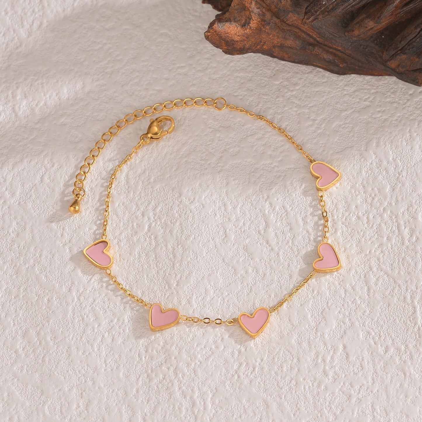 Bracelet Cœurs Gouttelettes Acier Inoxydable 13g - 4 Couleurs Style Européen SADJÉ