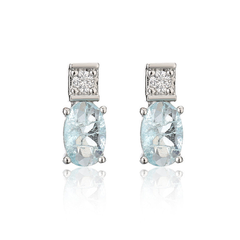 Boucles d'Oreilles Cristal Cuivre Plaqué 11g - Formes Géométriques