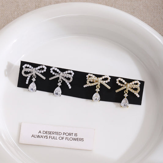 Boucles Oreilles Femme Géométriques Alliage - Diamant Nœud Élégant