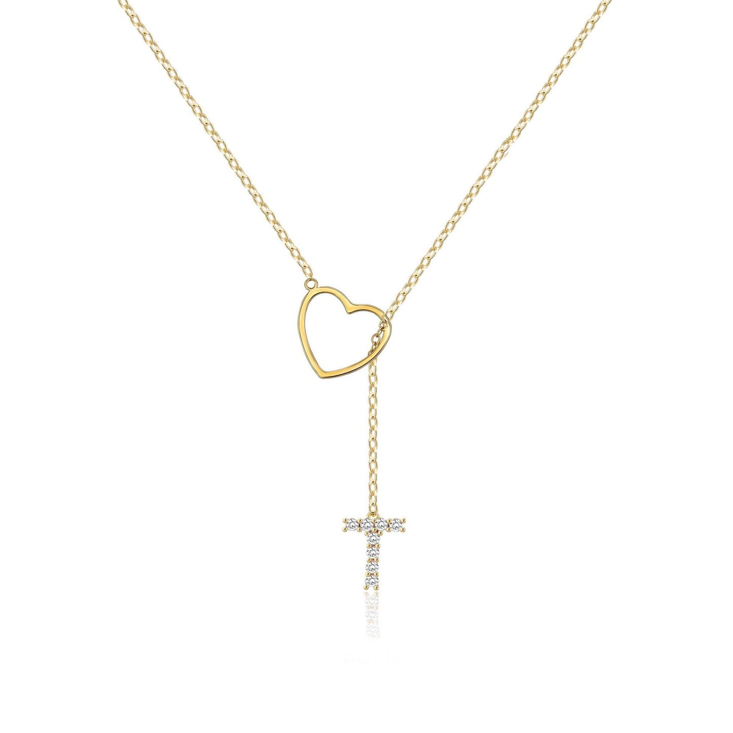Pendentif Initiales Glamours Doré Zircon - 26 Lettres Anglaises