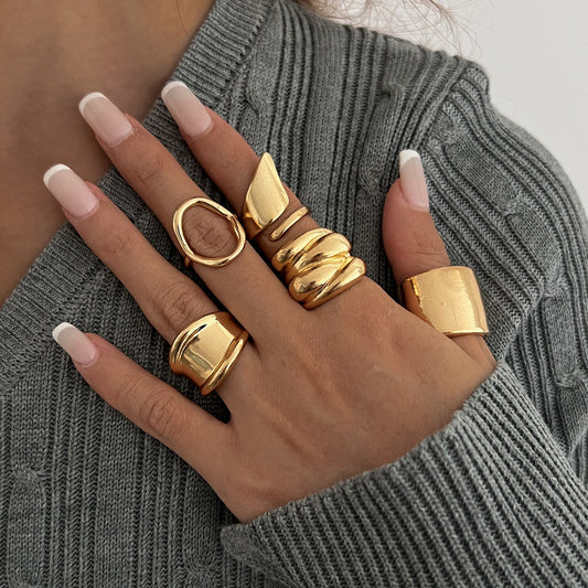 Bague Ouverte Géométrique Irrégulière - Style Moderne