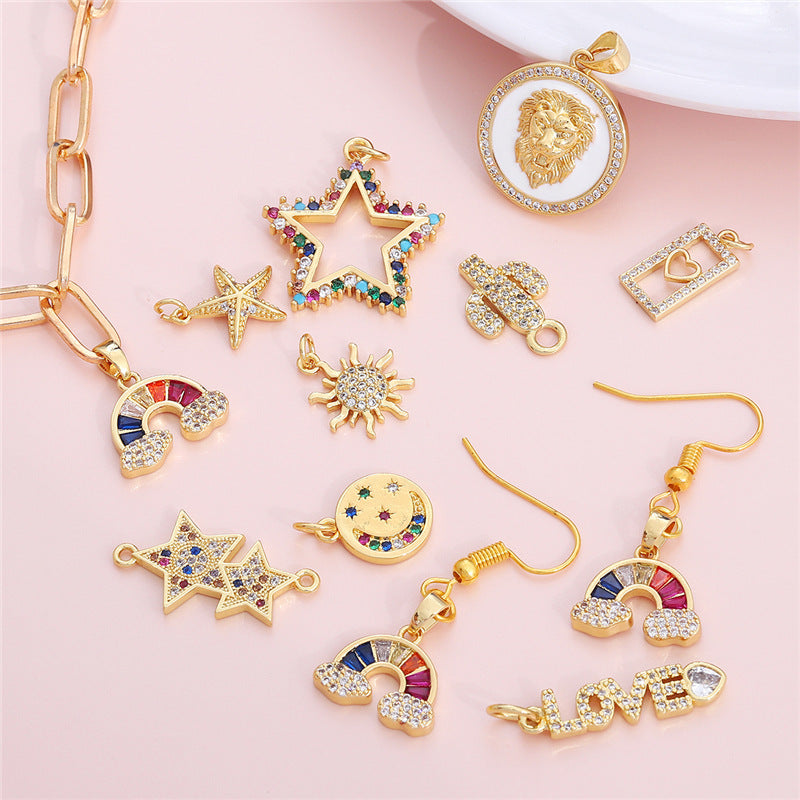 Pendentif Personnalisé Cuivre Zircon Étoile - DIY Créatif 14g | SADJÉ
