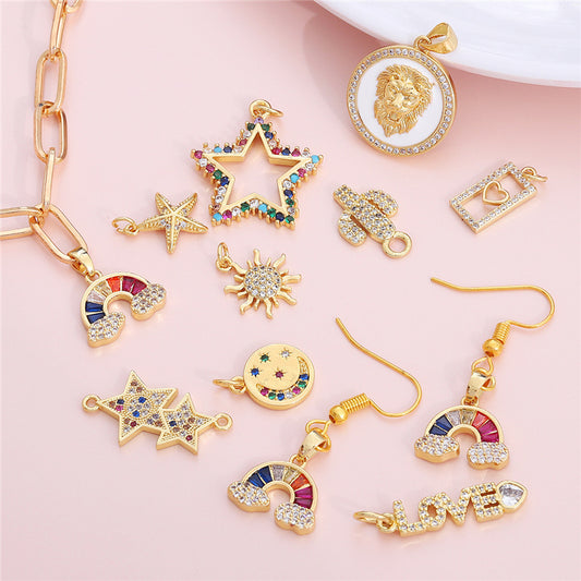 Pendentif Personnalisé Cuivre Zircon Étoile - DIY Créatif 14g | SADJÉ